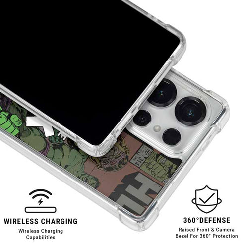 Marvel Classic Comics Hulk Fighter Vintage Galaxy S25 Ultra Clear Case